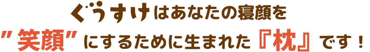 ぐうすけはあなたの寝顔を”笑顔”にするために生まれた『枕』です!